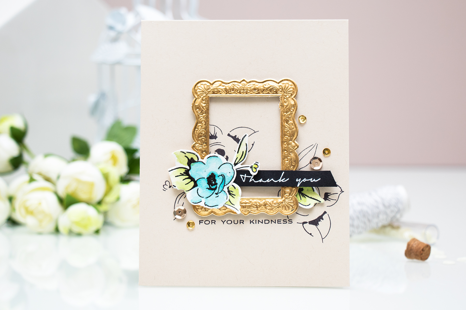 Altenew | Watercolor Painted Flowers Card by @yanasmakula