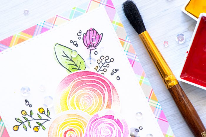 Simon Says Stamp | Messy Watercolor Floral Card. Video | Yana Smakula