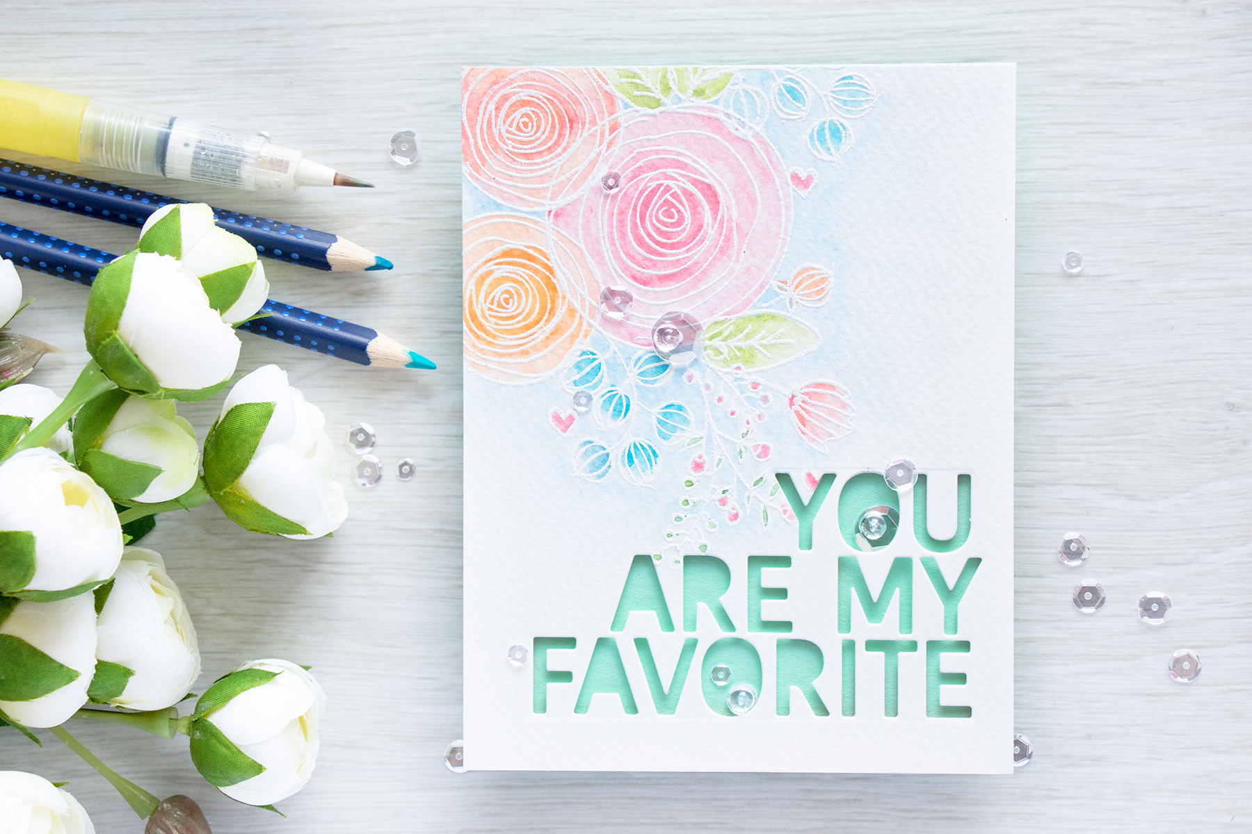 Simon Says Stamp | Watercolor cards with Watercolor pencils