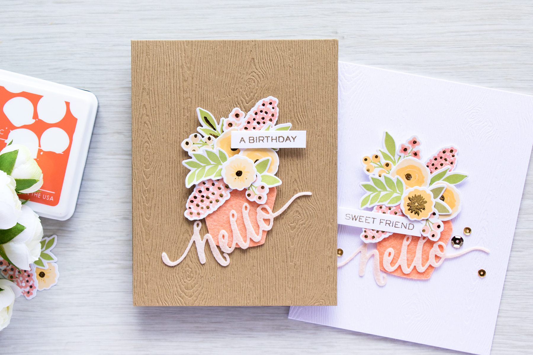 WPlus9 | Add Foiled Accents to your Color Layering Floral images with Heat Embossing. Video and Project by Yana Smakula