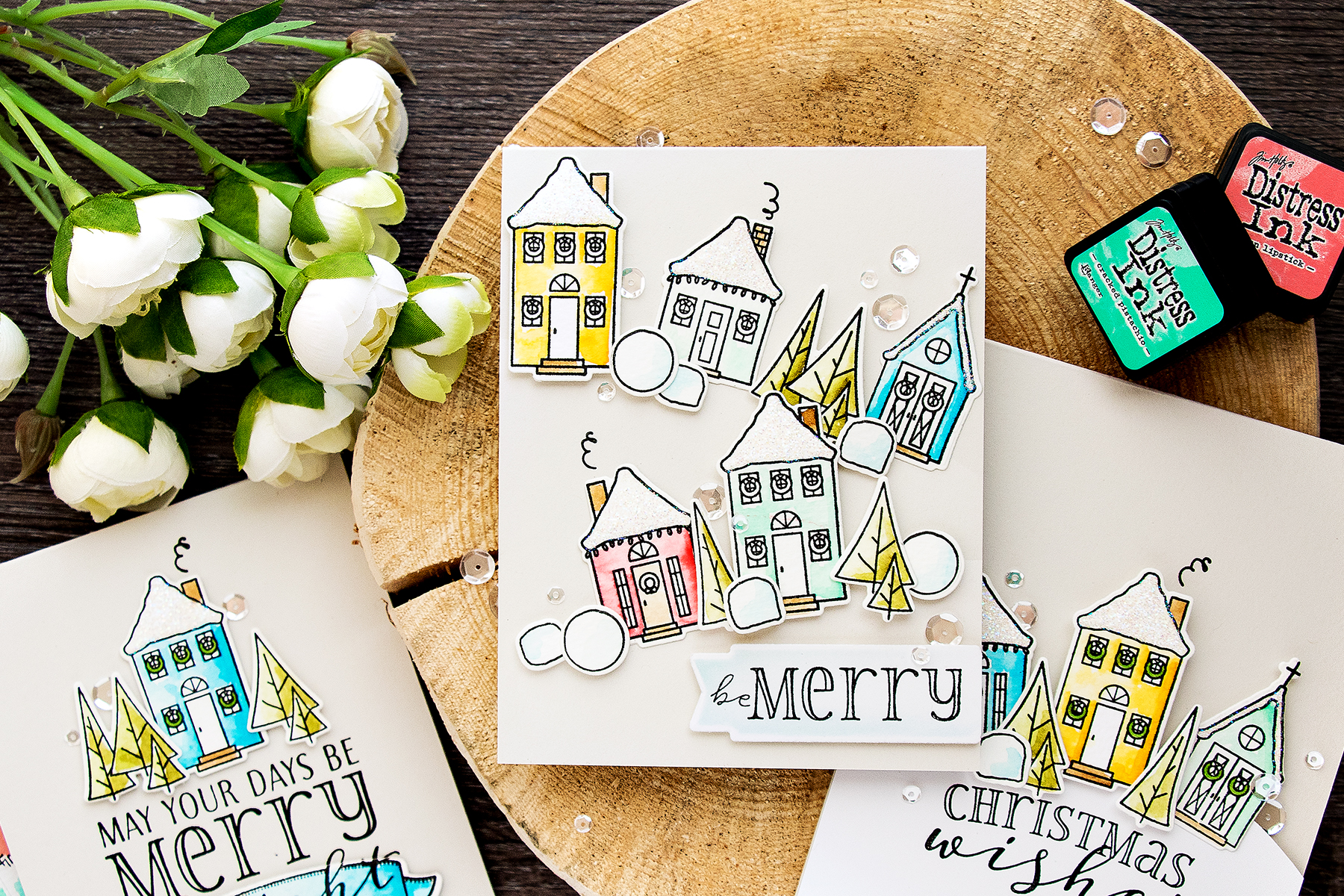 WPlus9 | Snowy Holiday Houses Cards. Video