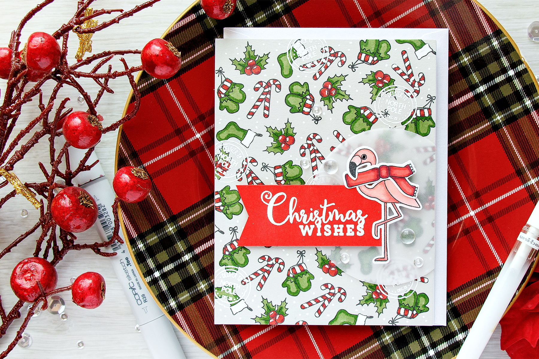 Simon Says Stamp | Stamping Holiday Pattern with Advent Holiday Icons (and dressing up critters for Christmas)