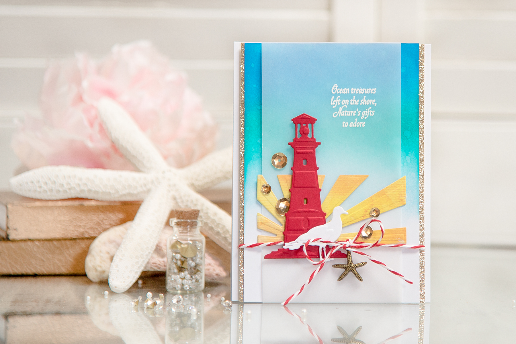 Spellbinders | Simple Coastal Card with Ink Blended Background. Video