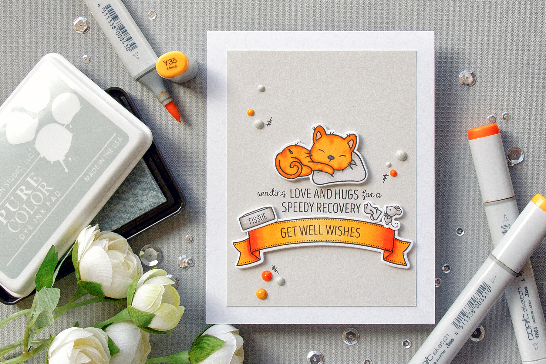 WPlus9 | Sending Love & Hugs For A Speedy Recovery. Get Well Wishes Kitty Card