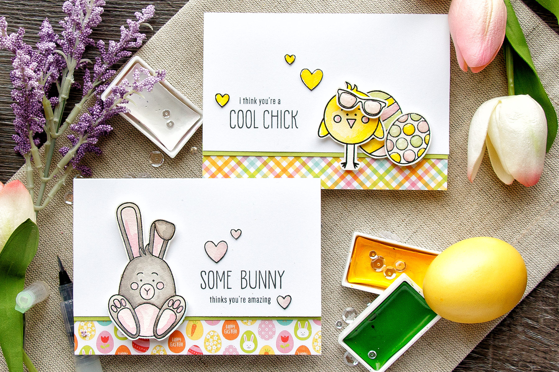 Simon Says Stamp | I Think You're A Cool Chick. Quick watercolor cards – March 2017 Card Kit