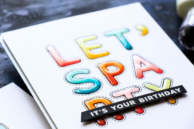 Simon Says Stamp | Colorful Birthday Cards with Stitched Alphabet stamps. Video tutorial by Yana Smakula