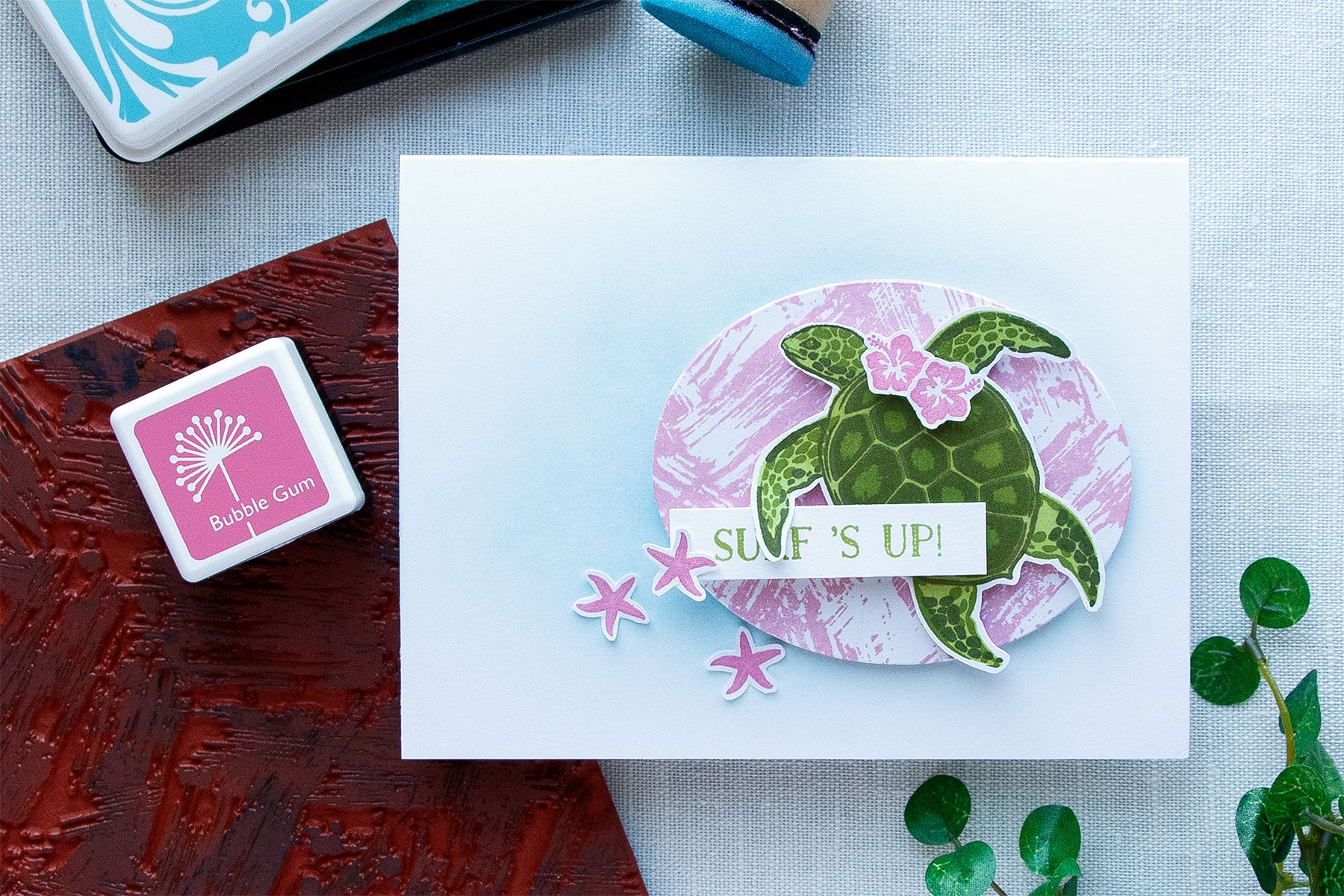 Hero Arts | Surf's Up Color Layering Turtle Card by Yana Smakula. Summer 2017