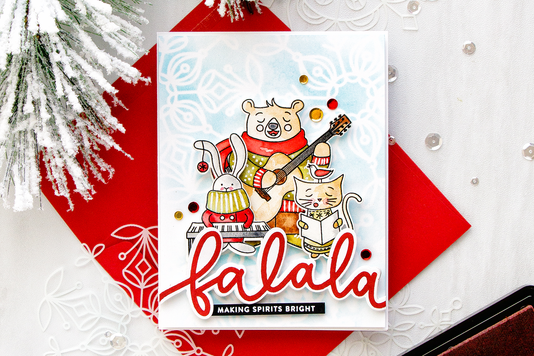 Simon Says Stamp | Fa La La - Making Spirits Bright Carolers Card