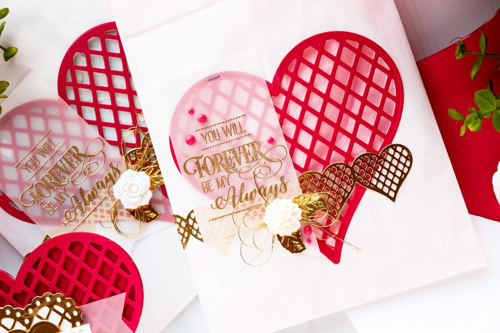 Shaped Valentines Day Cards And Treat Boxes Spellbinders Lattice Hearts Large Die Of The Month