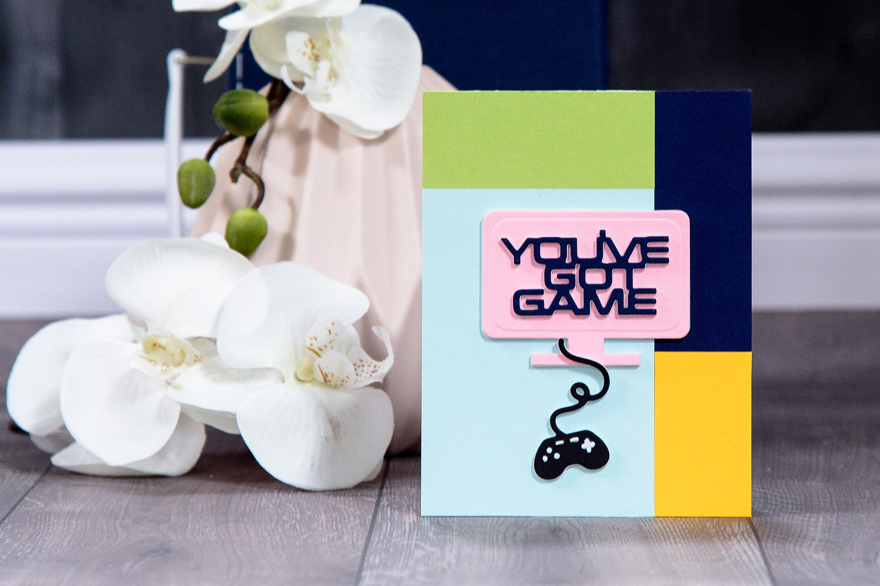 Spellbinders | You've Got Game Card using S3-310 You’ve Got Game dies. Handmade card by Yana Smakula #spellbinders #diecutting #cardmaking