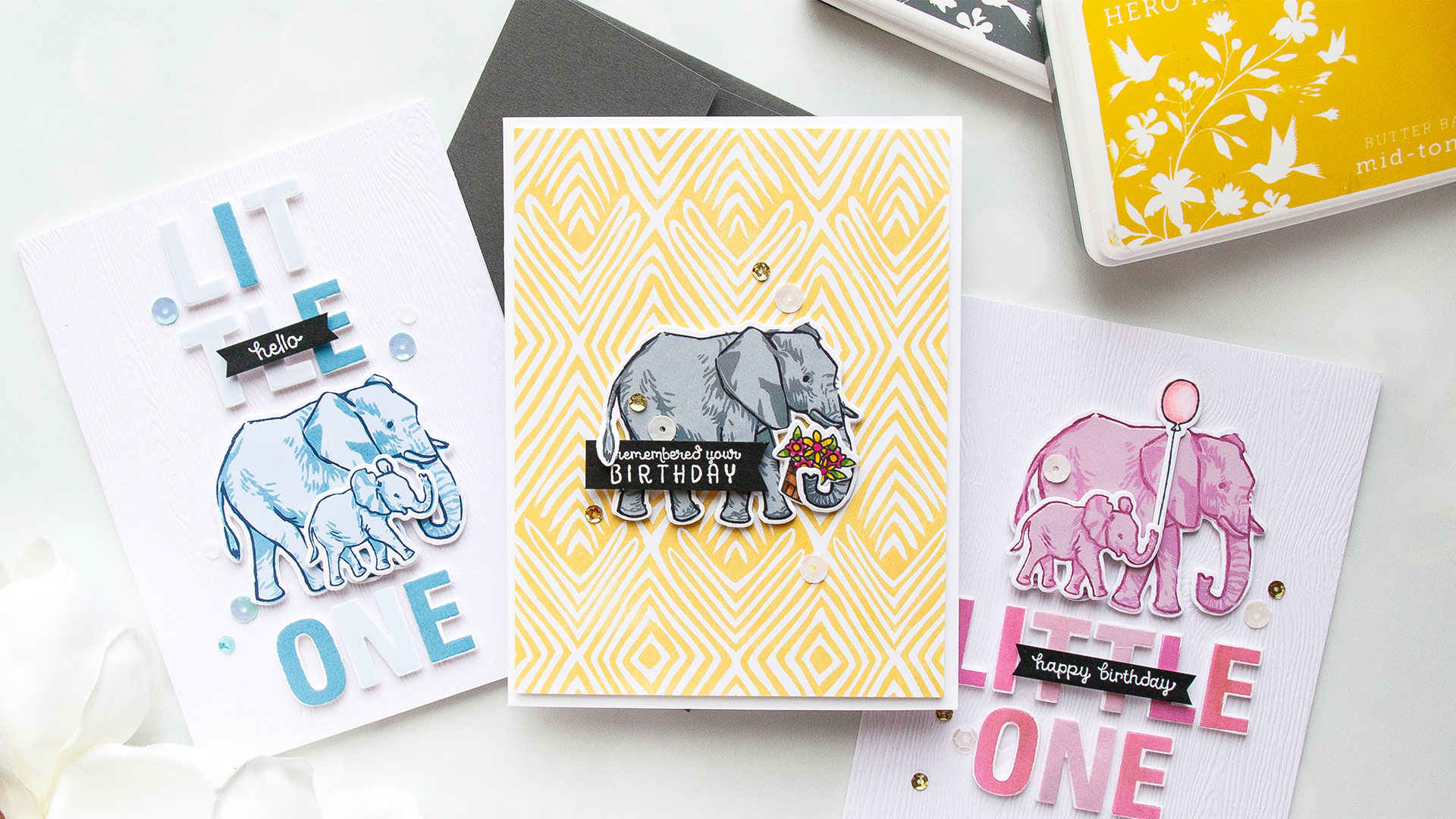 Hero Arts | Color Layering With Yana Series - Color Layering Elephant Cards. Video