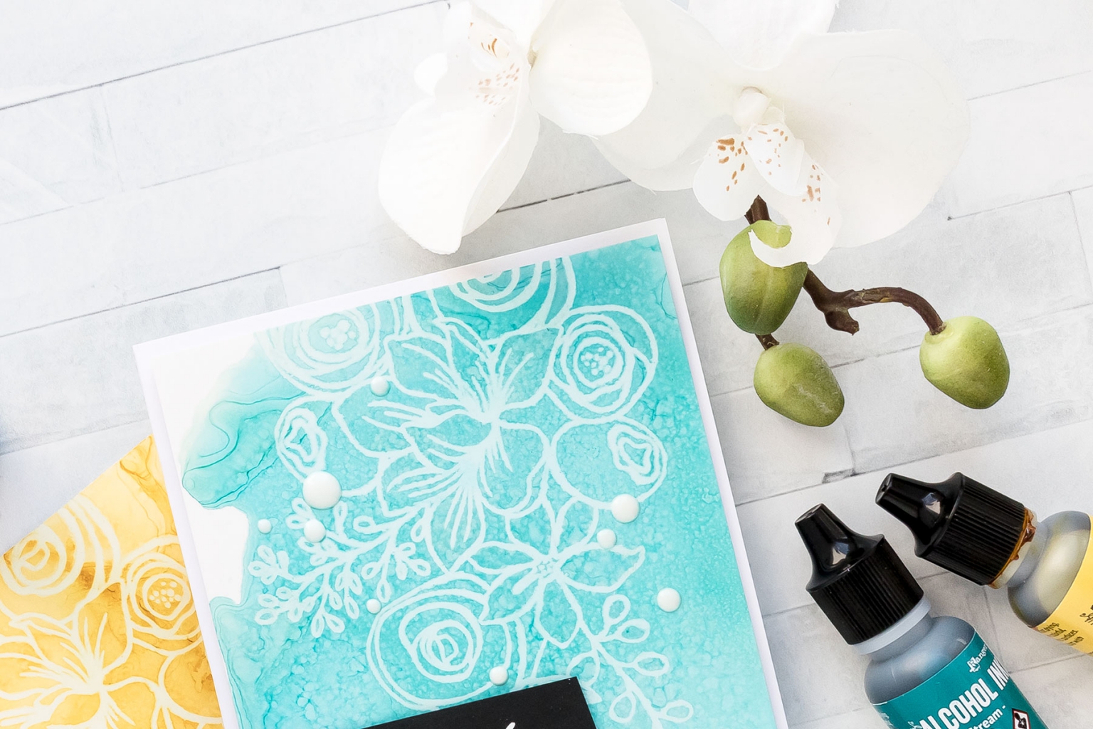 Simon Says Stamp | October 2018 Card Kit – Alcohol Ink Lift Card | Yana ...