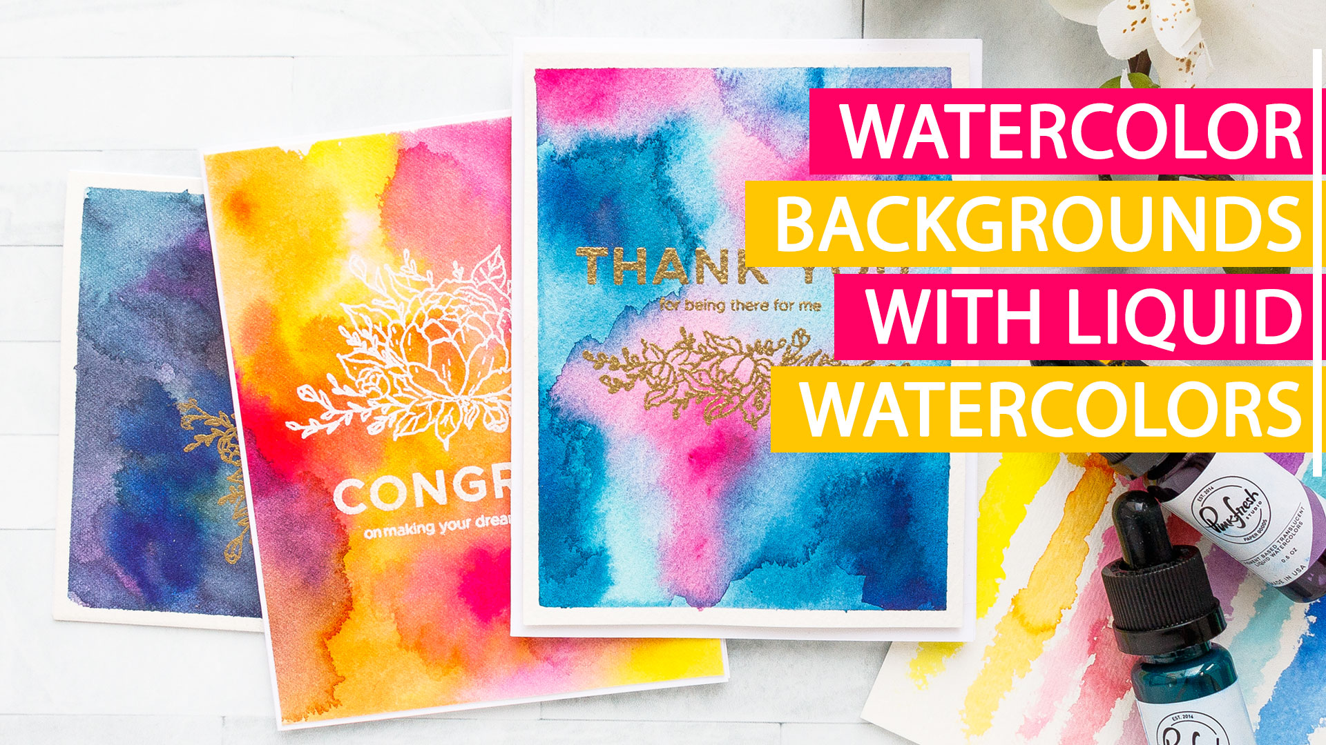 Watercolor Backgrounds With Liquid Watercolors With Pinkfresh Studio. Video (Video Hop) | Yana Smakula