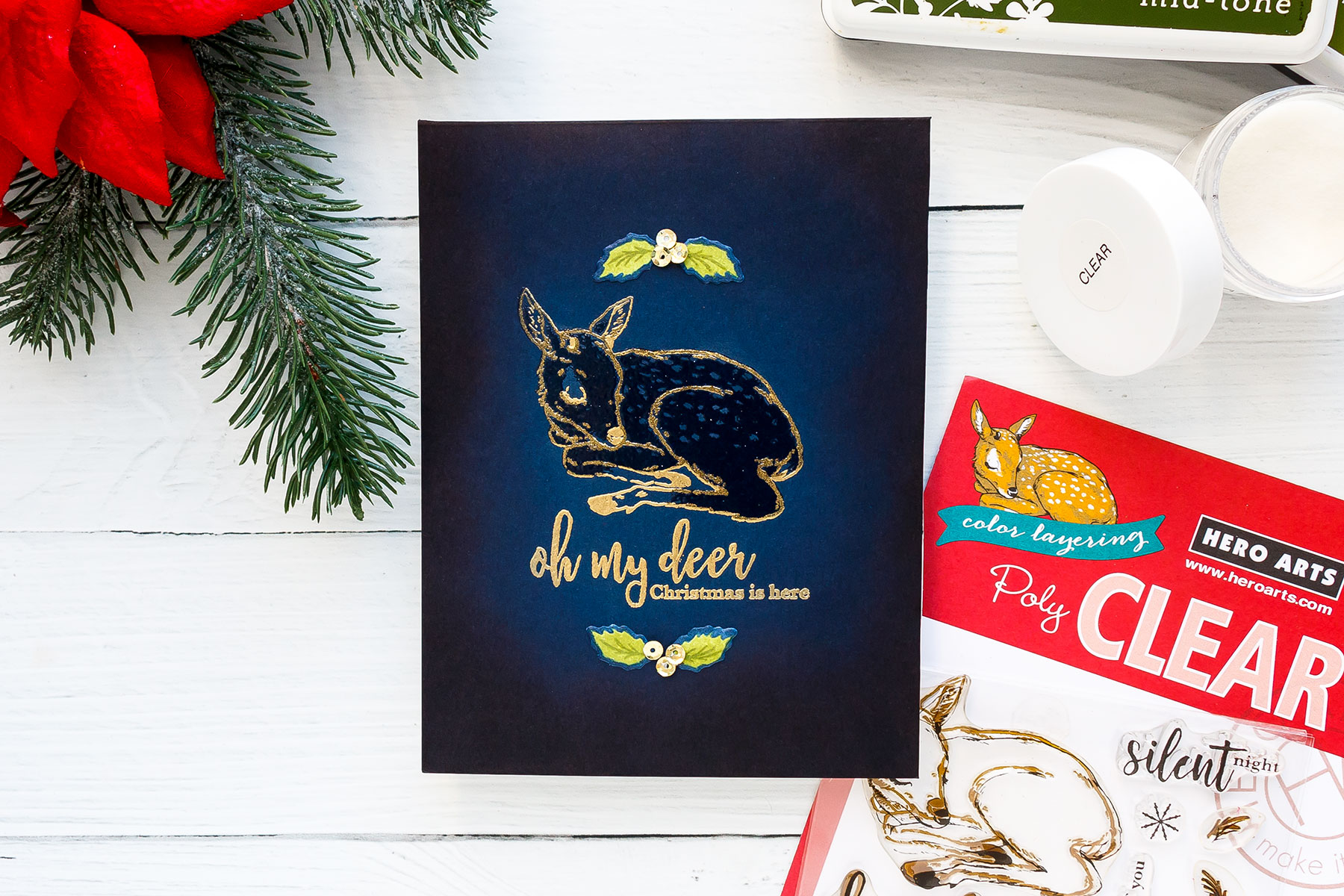 Oh My Deer, Christmas is Here card by Yana Smakula for Hero Arts