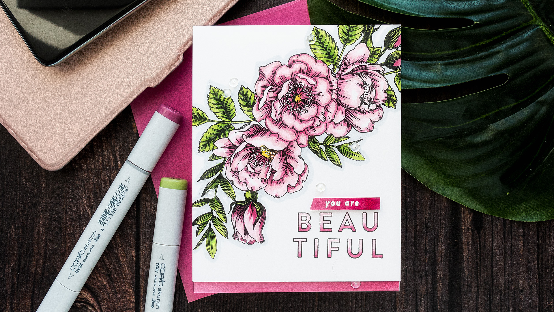 Simon Says Stamp | You Are Beautiful Handmade Card by Yana Smakula