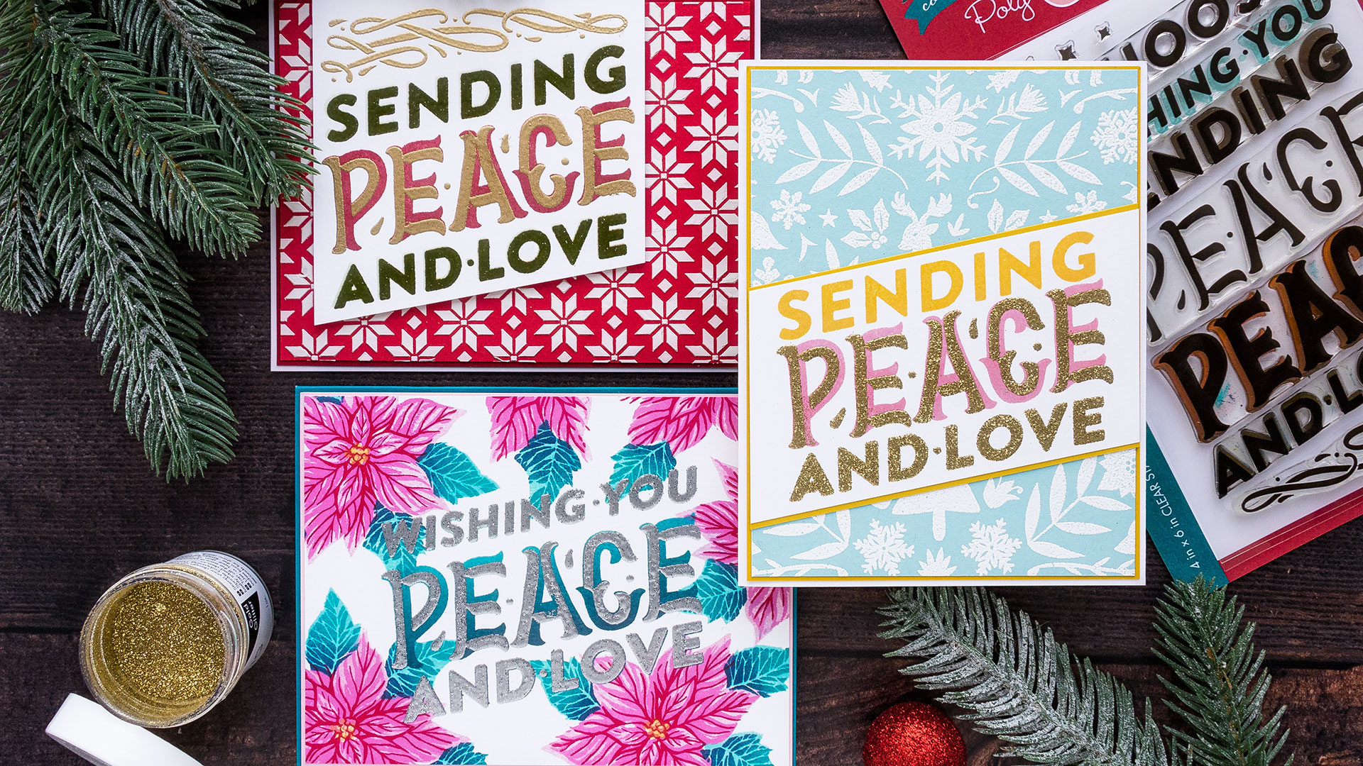 Hero Arts | Color Layering Peace. Color Layering with Yana Series. Video tutorial by Yana Smakula #heroarts #christmascard #colorlayering