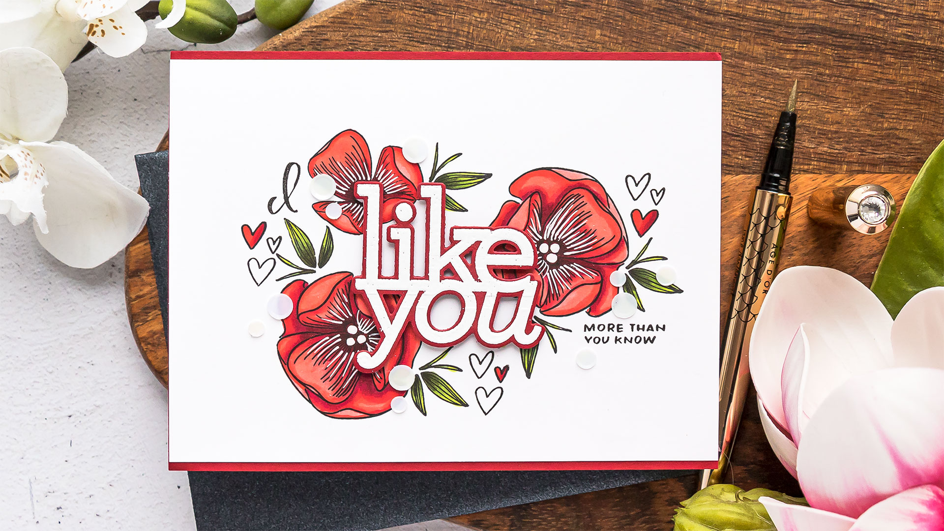 Simon Says Stamp | I Like You Floral Card. Video tutorial by Yana Smakula #cardmaking #simonsaysstamp #stamping