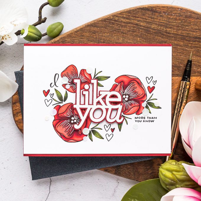 Simon Says Stamp | I Like You Floral Card. Video tutorial by Yana Smakula #cardmaking #simonsaysstamp #stamping