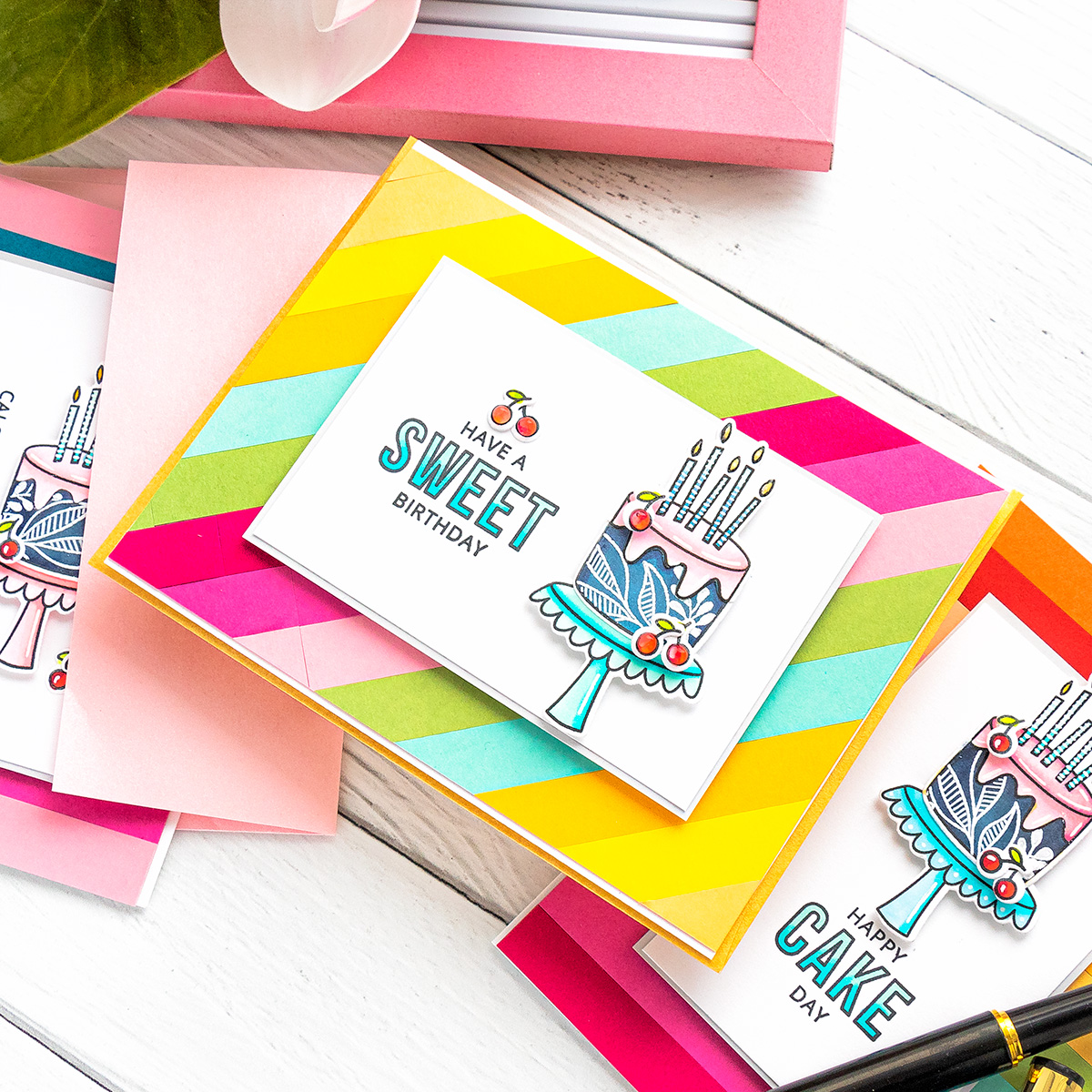 DIY Colorful Birthday Cards. Video Tutorial | Yana Smakula