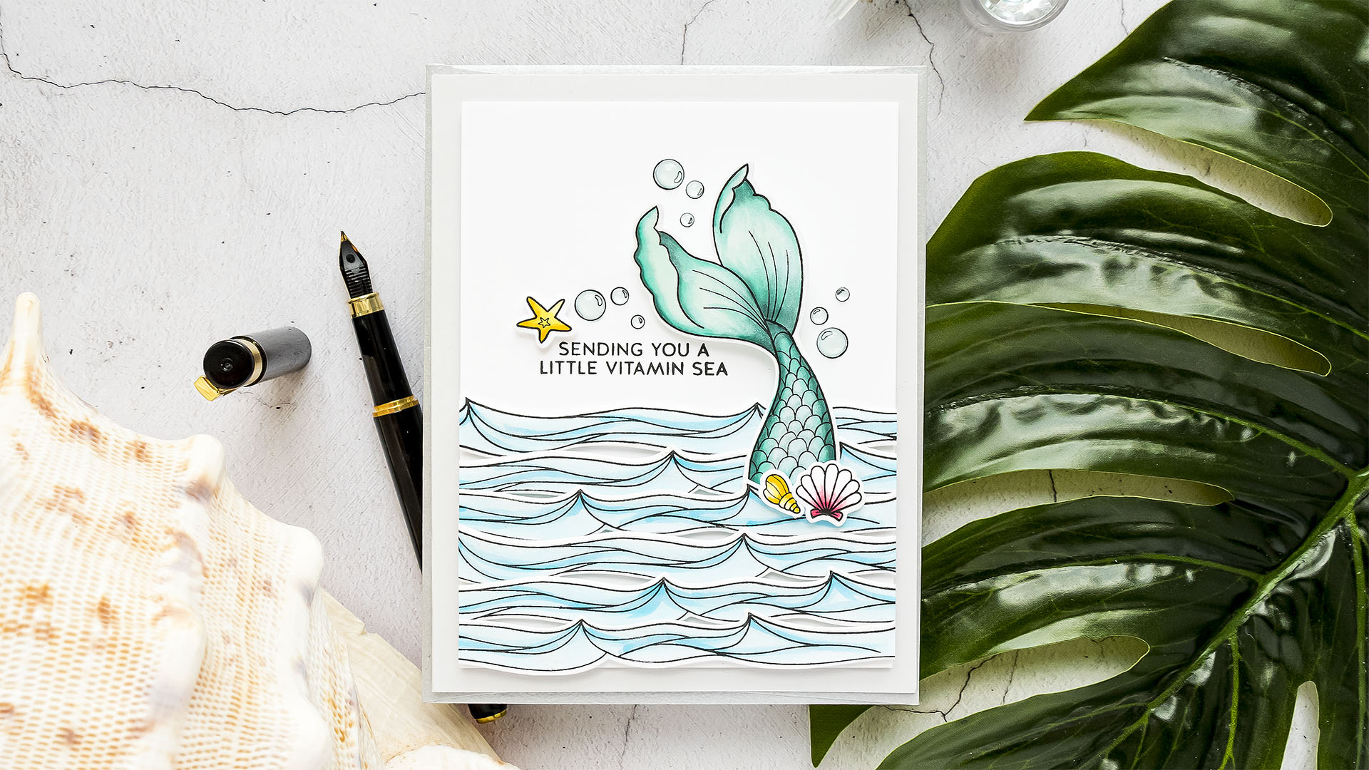 Simon Says Stamp | Sending You Vitamin Sea handmade card by Yana Smakula featuring BE A MERMAID sss102129 #simonsaysstamp #cardmaking #stamping #handmadecard