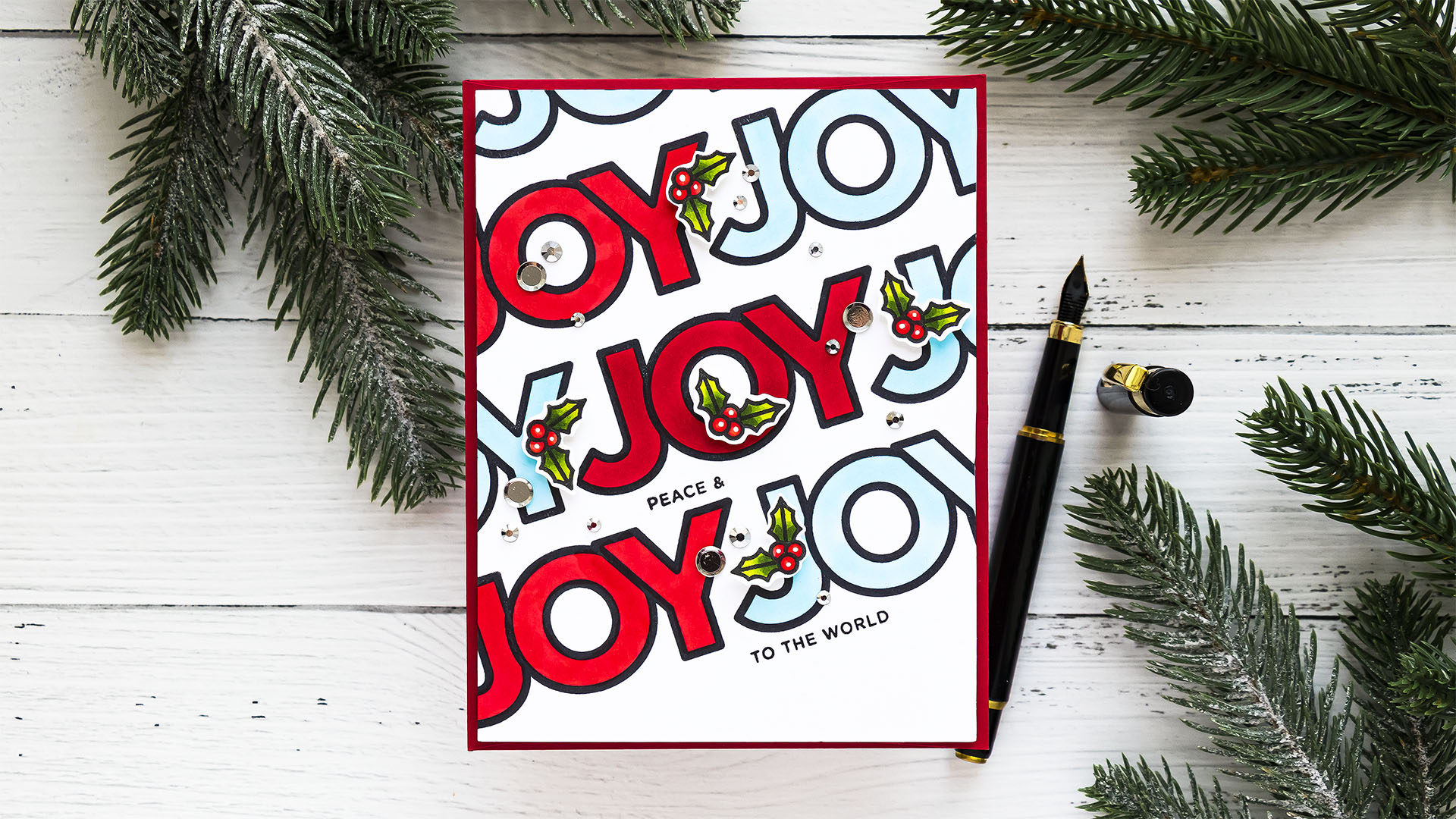 World Card Making Day 2020 and Simon Says Stamp! Pattern Stamping the Easy Way - Joy to the World handmade greeting card by Yana Smakula featuring CHUNKY CHRISTMAS cz361c #Cardmaking #SimonSaysStamp #ChristmasCard #WorldCardmakingDay