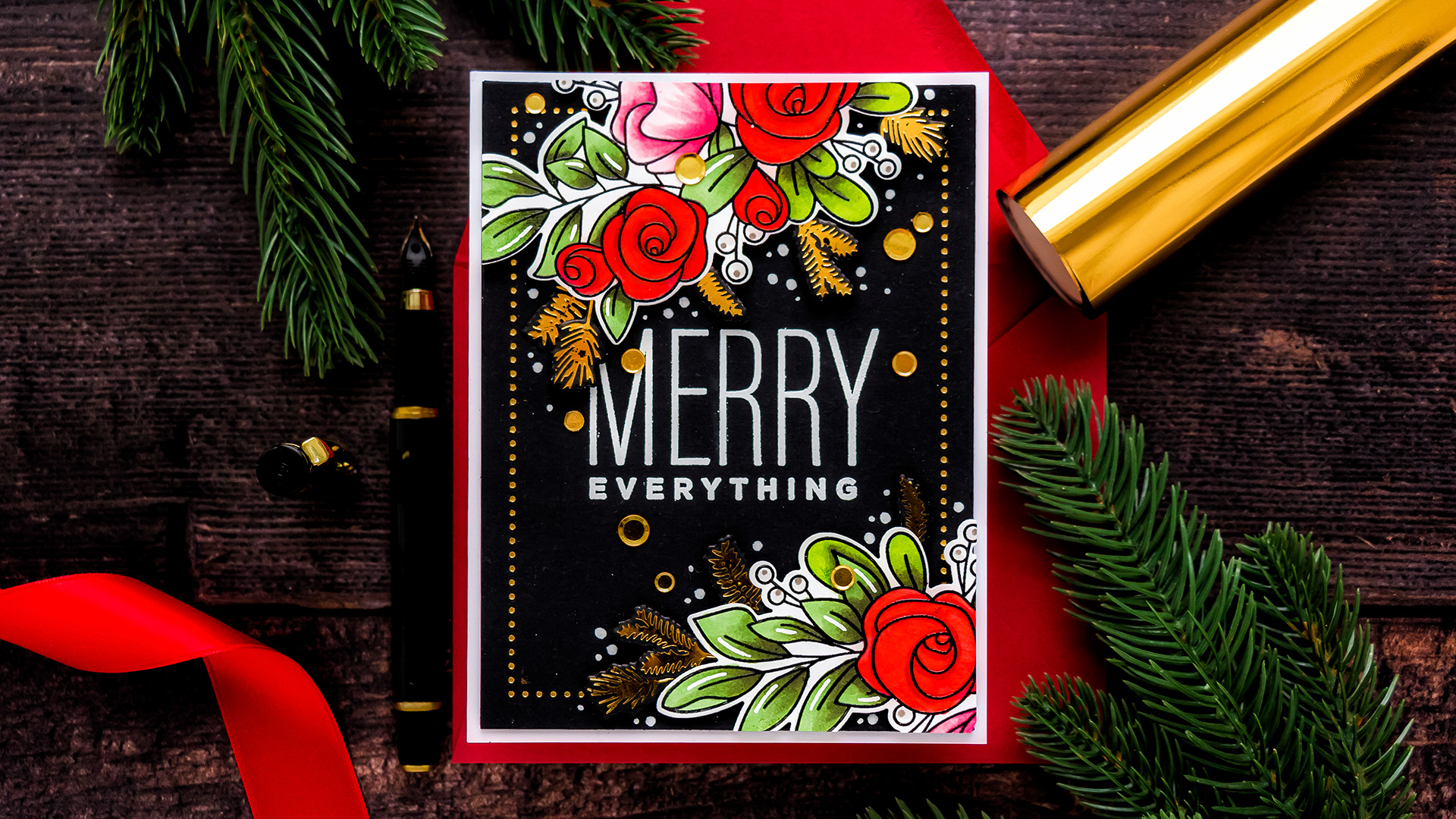 Simon Says Stamp | Merry Everything Christmas Card with Non Holiday Florals featuring YOU HAVE MY HEART sss202250c #simonsaysstamp #cardmaking #stamping #christmascard