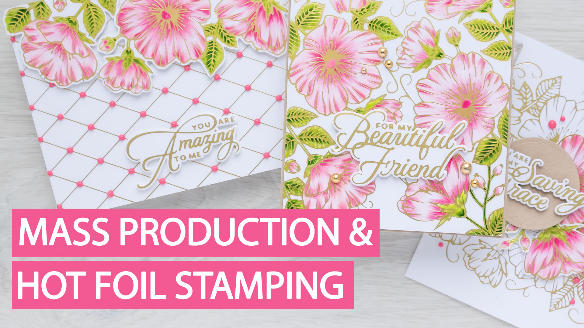 Tips for Mass Production with Hot Foil Stamping Technique - For My Beautiful Friend Handmade Greeting Card by Yana Smakula