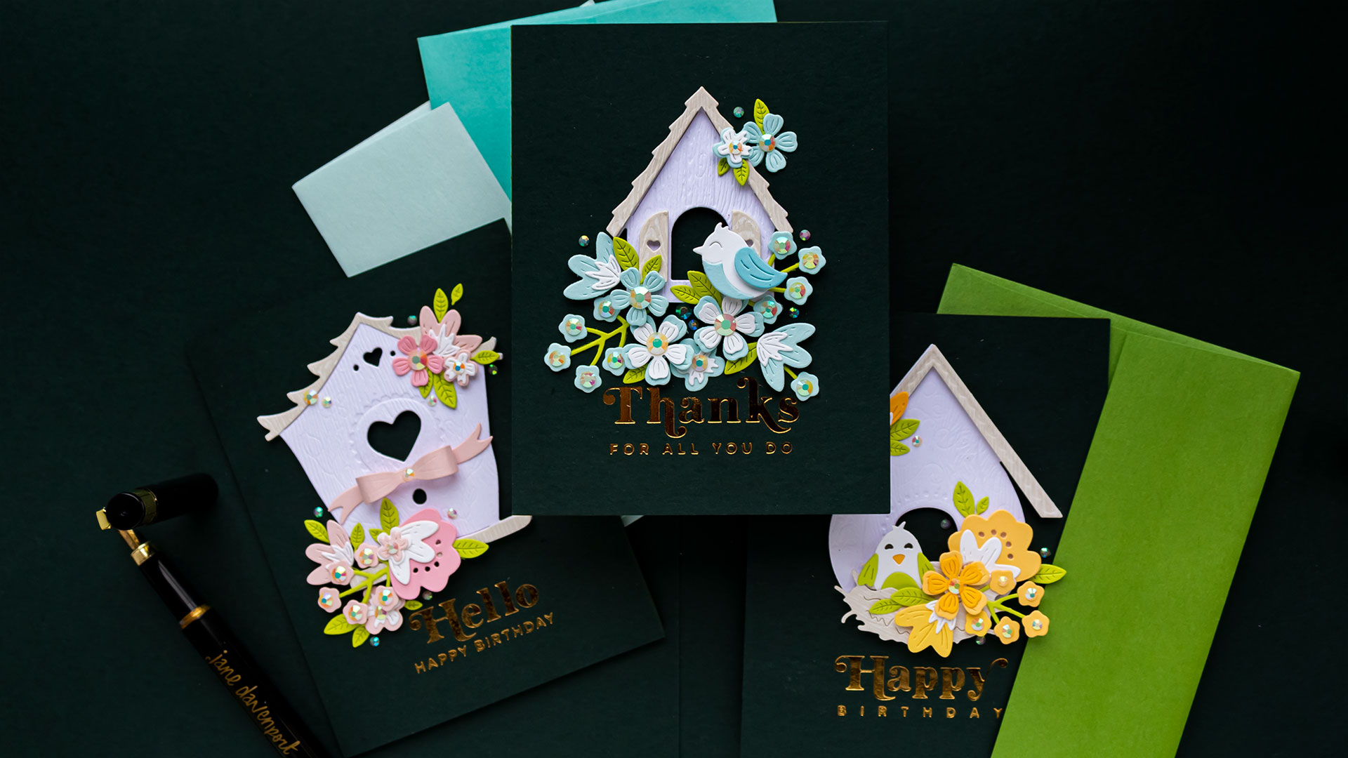 Modern Bß√irdhouses Cards with Vicky P. Birdhouses Through the Seasons Collection | Video