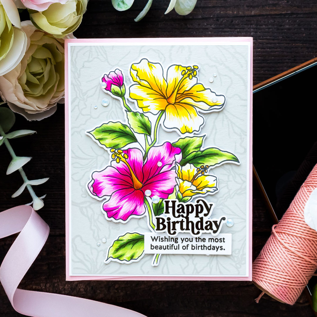 Simon Says Stamp | Happy Birthday Hibiscus Card | Yana Smakula