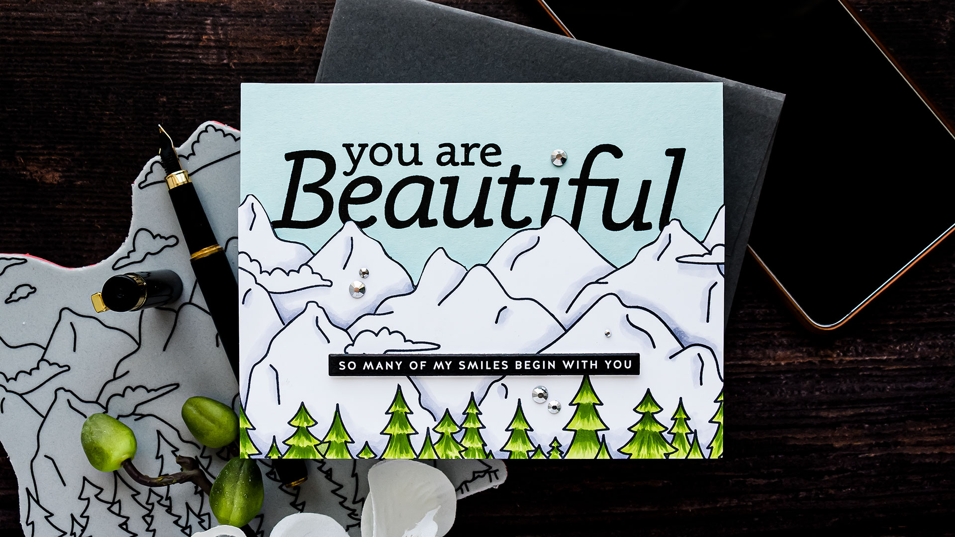 Simon Says Stamp | So Many of My Smiles Begin With You - Mountainscape Card