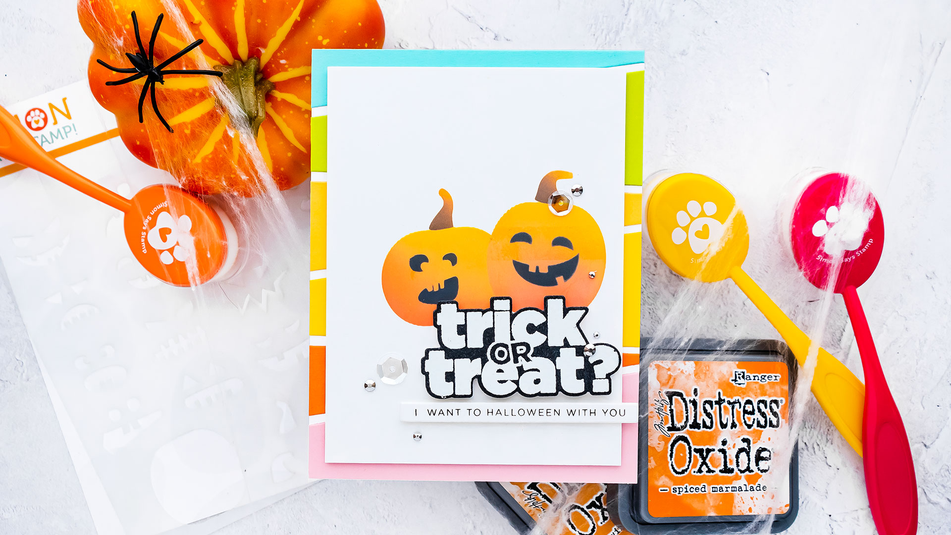 Simon Says Stamp | Trick or Treat? Halloween card by Yana Smakula