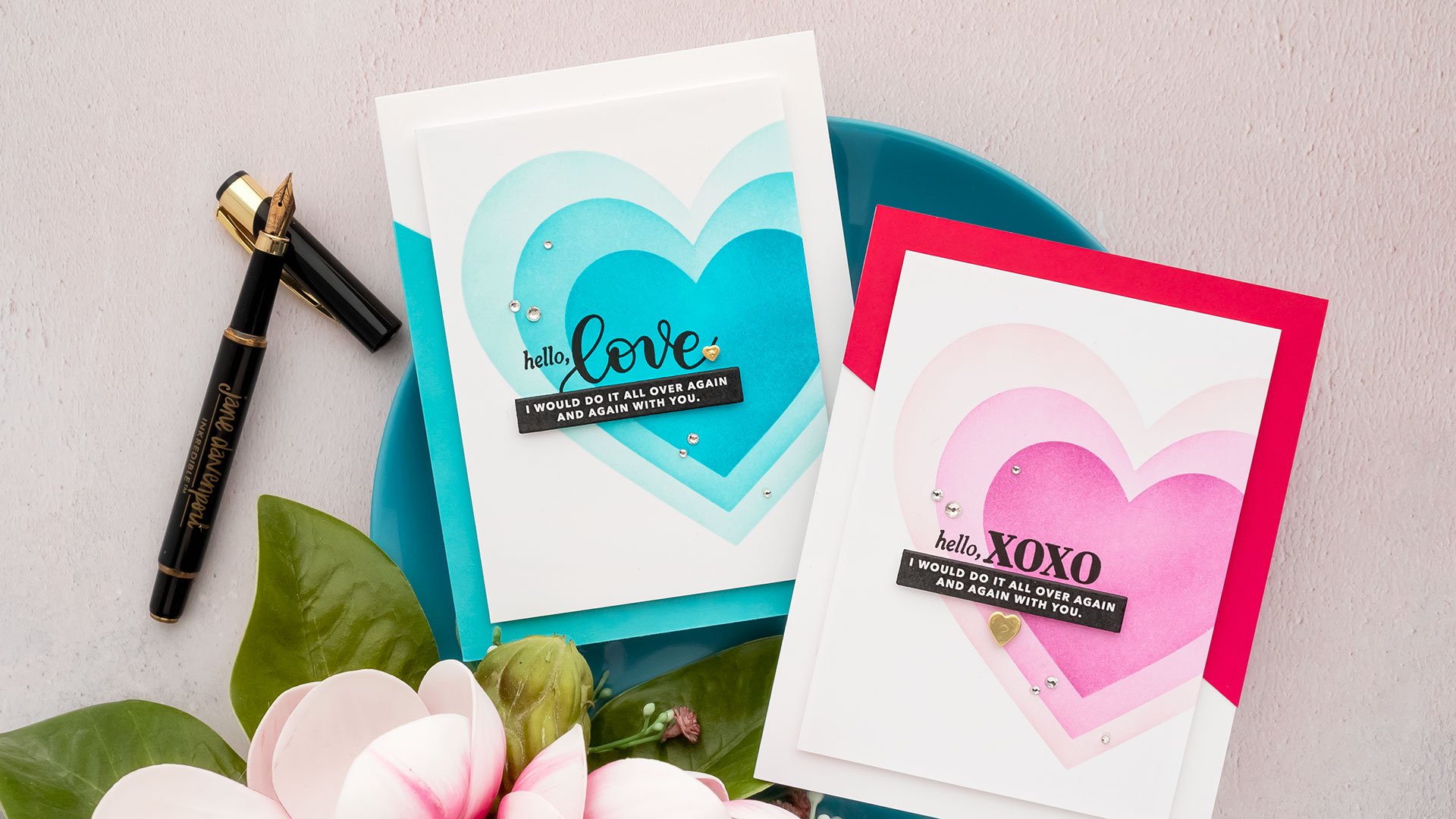 Simon Says Stamp | Ombre Ink Blended Hearts. Blog Hop + Giveaway