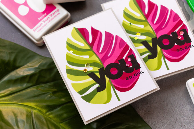 Simon Says Stamp | Cardmaking with Monstera Leaf Stencil. Video