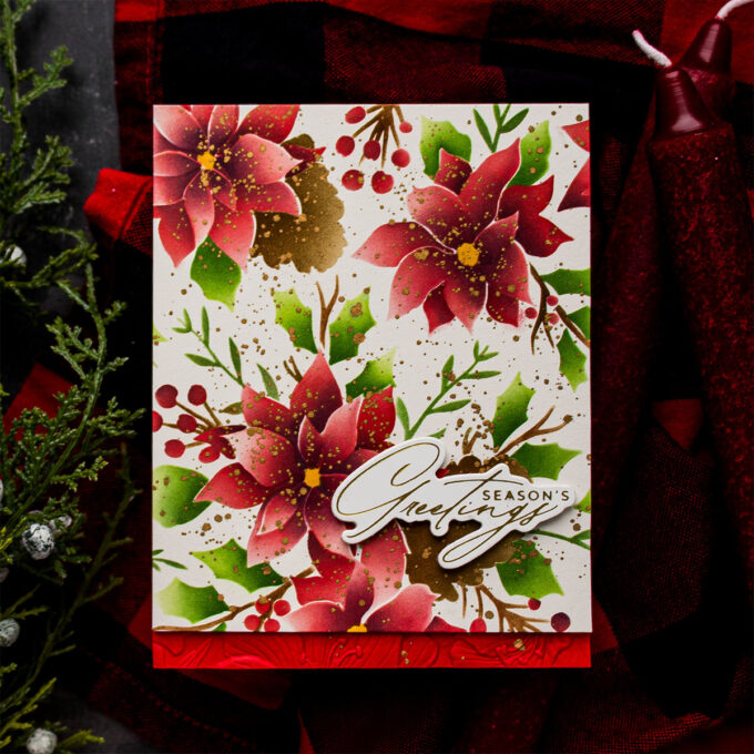 How to Use Festive Poinsettias BetterPress and Stencil Bundle | Video