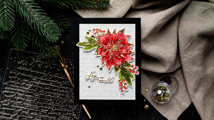 Simon Says Stamp | Poinsettia Swag Card. Festive Fun Release Blog Hop