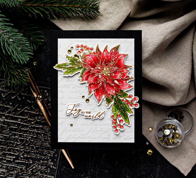 Simon Says Stamp | Poinsettia Swag Card. Festive Fun Release Blog Hop